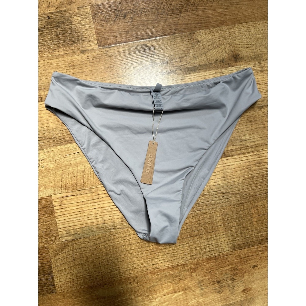 NWT Skims Sz 2X Recycled Swim Mid Waist Bottom Chrome Womens - Picture 3 of 7